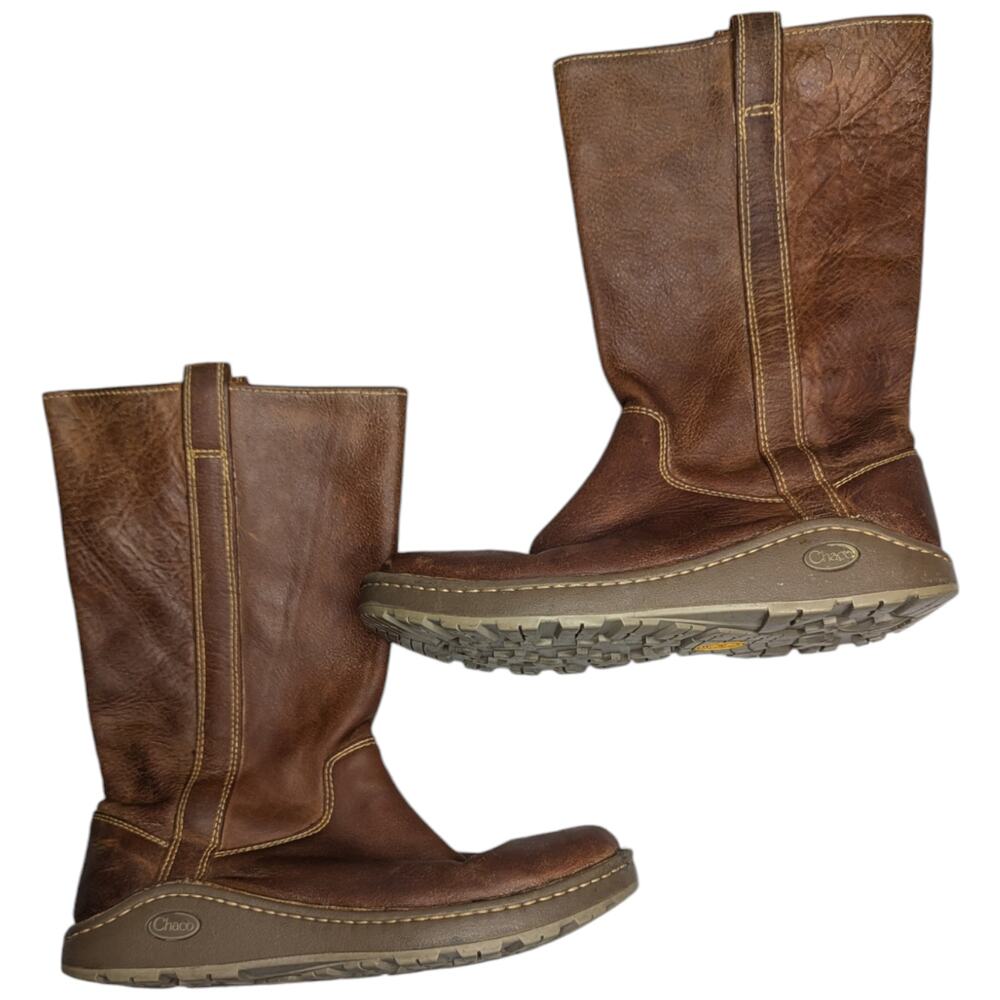 Chaco Women's Credence Sienna Brown Leather Vibram Sole Knee High Boots 11